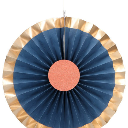 Papieren Waaiers Blauw 35cm 3st van Folat koop je bij Partywinkel
