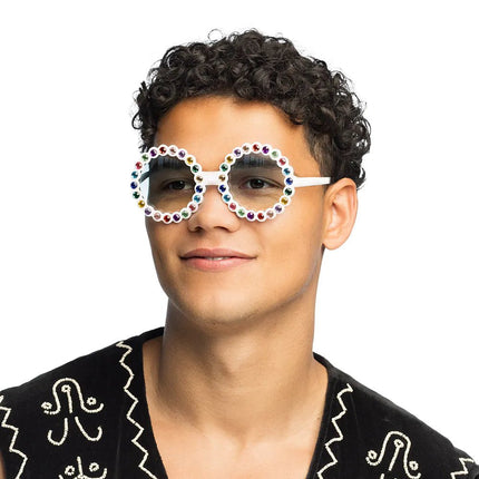 Party Bril Regenboog Glitters Rond van Boland koop je bij Partywinkel