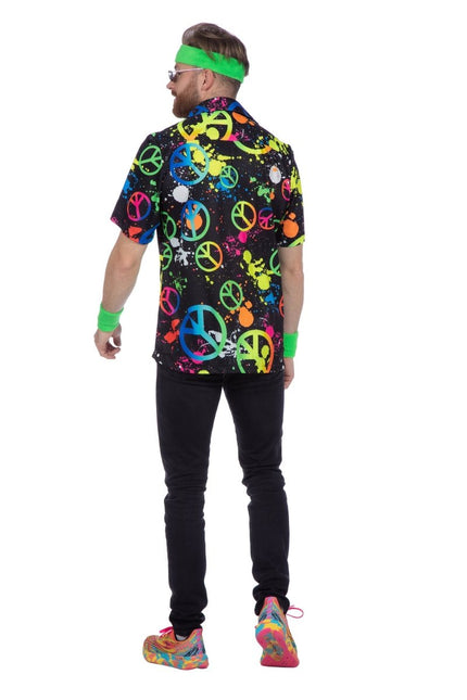 Party shirt hippie neon - Partywinkel - 8720059077953
