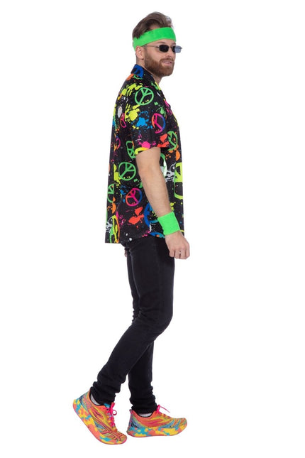 Party shirt hippie neon - Partywinkel - 8720059077953
