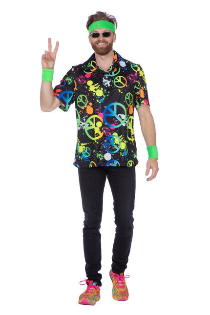 Party shirt hippie neon - Partywinkel - 8720059077953