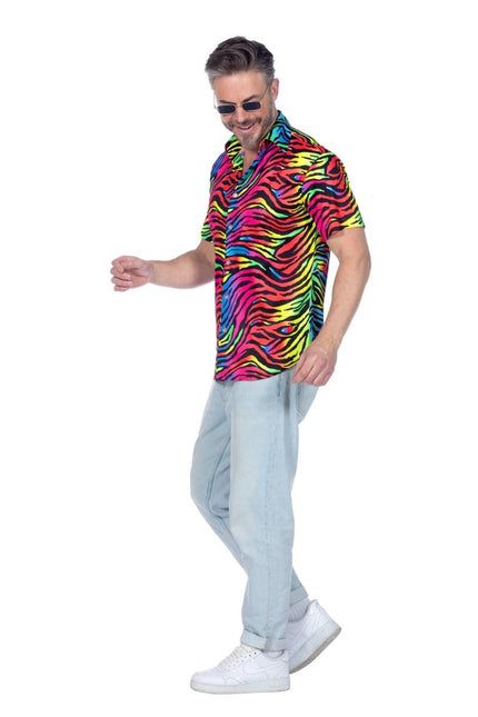 Party shirt zebra neon - Partywinkel - 8720059076741