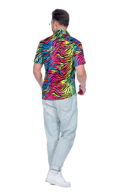 Party shirt zebra neon - Partywinkel - 8720059076741