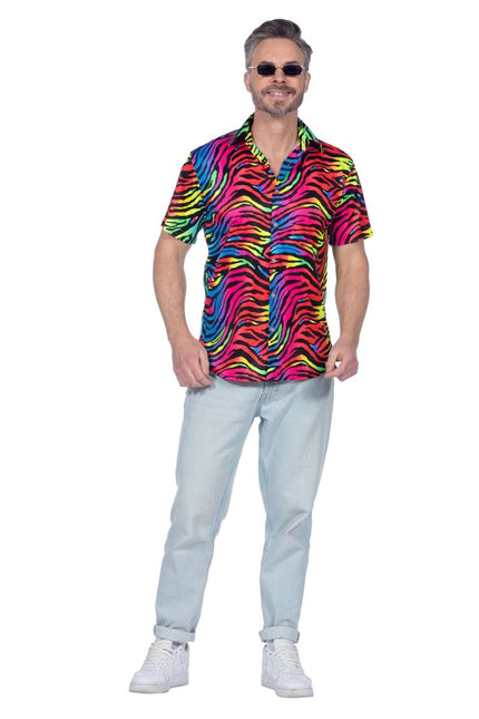 Party shirt zebra neon - Partywinkel - 8720059076741
