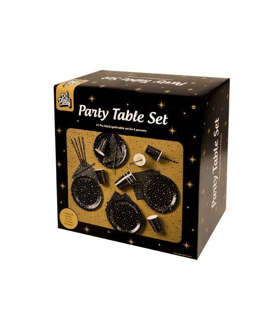 Party Tafelset Zwart Goud 41 delig van Paper Dreams koop je bij Partywinkel