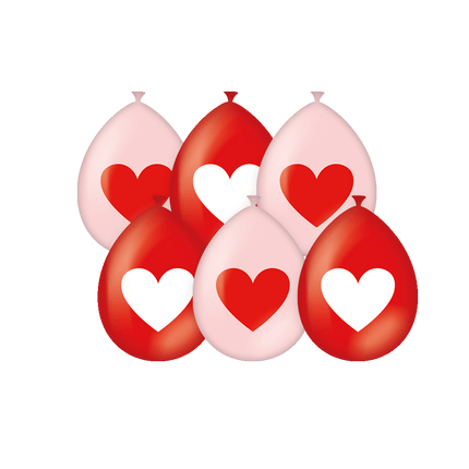 Ballons en forme de coeur 30cm 6pcs