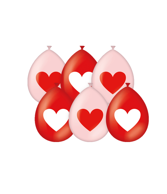 Ballons en forme de coeur 30cm 6pcs