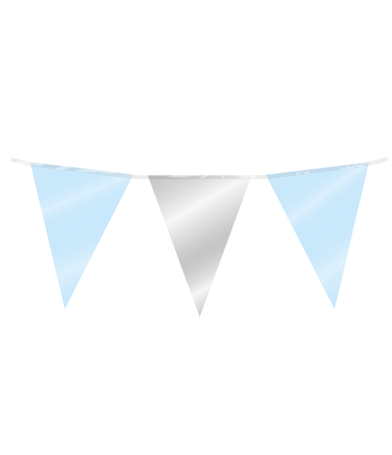 Ligne de drapeau bleu clair argent