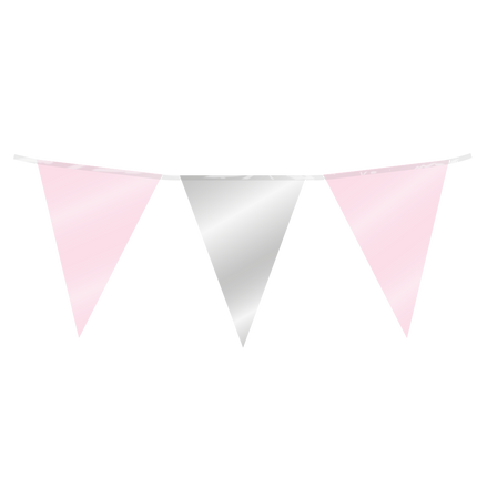 Ligne de drapeau rose clair argent