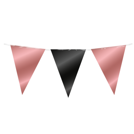 Ligne de drapeau or rose noir