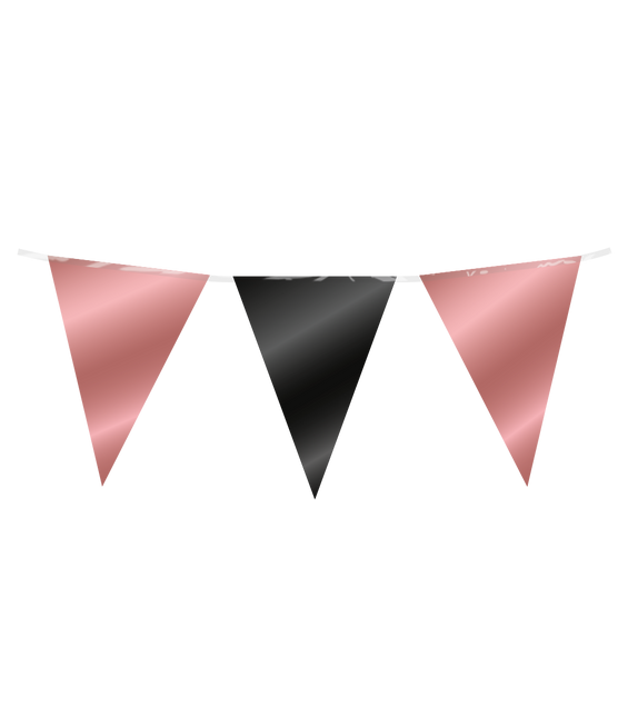 Ligne de drapeau or rose noir