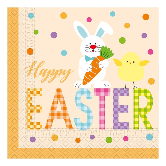 Pasen Servetten Happy Easter 33cm 20st van Procos koop je bij Partywinkel