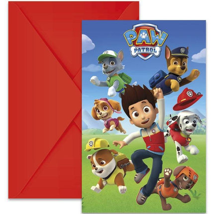 Paw Patrol Uitnodigingen Versiering 6st van Procos koop je bij Partywinkel