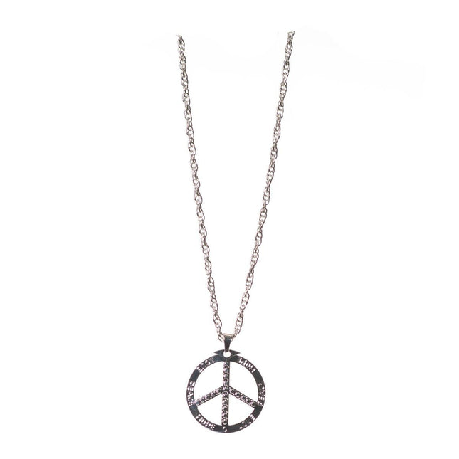 Peace Ketting Zilver van Partychimp koop je bij Partywinkel