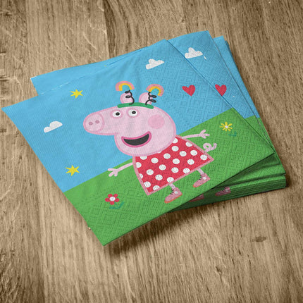 Serviettes Peppa Pig 33 cm, lot de 20