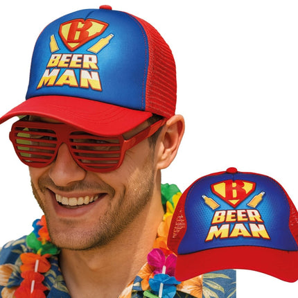 Pet Beer man Blauw Rood van Fiestas Guirca koop je bij Partywinkel