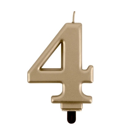 Bougie « 4 ans » dorée, 8 cm