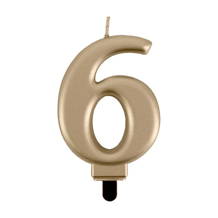 Bougie « 6 ans » dorée, 8 cm