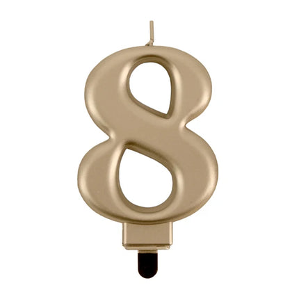 Bougie « 8 ans » dorée, 8 cm