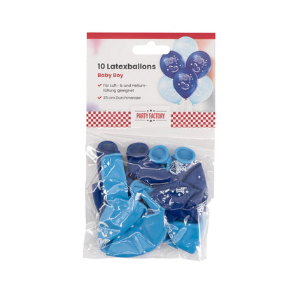 Ballons bleus « Baby Boy » 30 cm, lot de 10