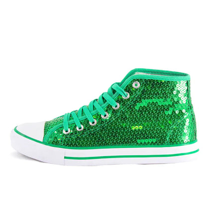 Chaussures vertes à paillettes
