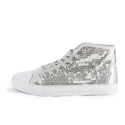 Chaussures argentées à paillettes