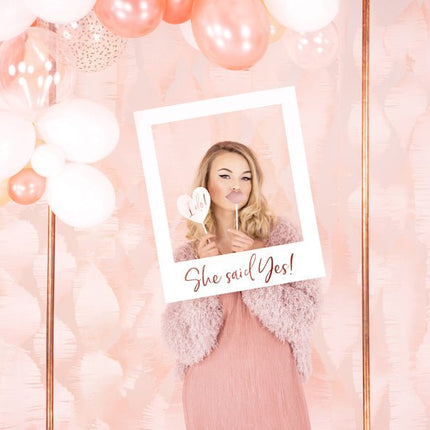 Photobooth Bruiloft Rose Goud 12st van Partydeco koop je bij Partywinkel