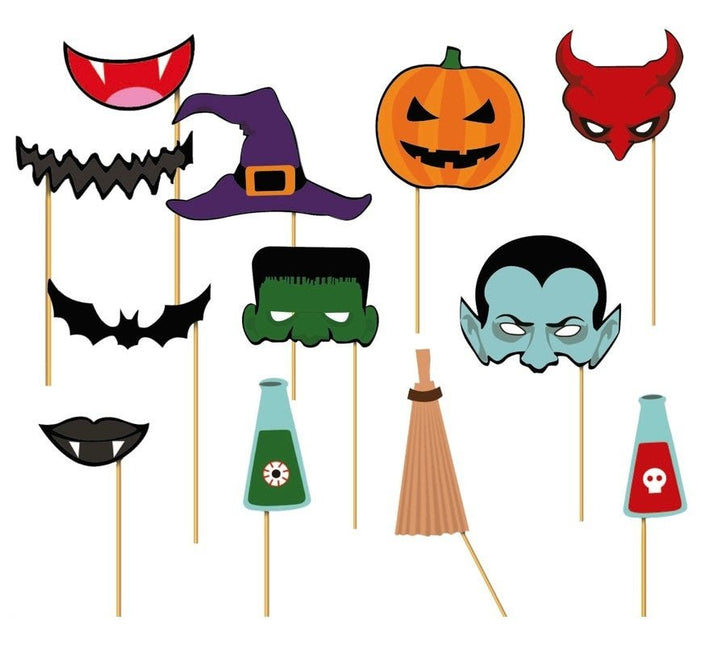 Photobooth Halloween Set 12 delig van Fiestas Guirca koop je bij Partywinkel