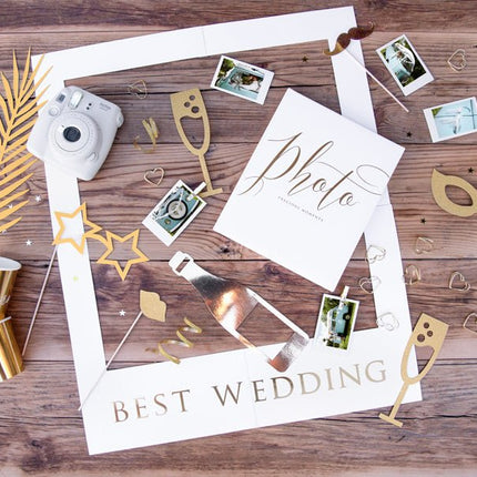 Photobooth Let'S Celebrate Goud 8st van Partydeco koop je bij Partywinkel