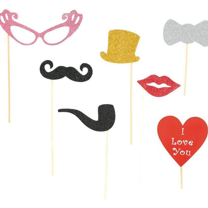 Photobooth Props Glitter 6st van Fiestas Guirca koop je bij Partywinkel