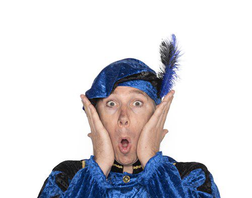 Pietbaret velours avec plume d'autruche bleu