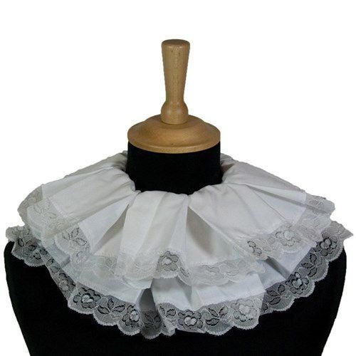 Pietenkraag Geplooid Met Kant Wit van Haza Witbaard koop je bij Partywinkel