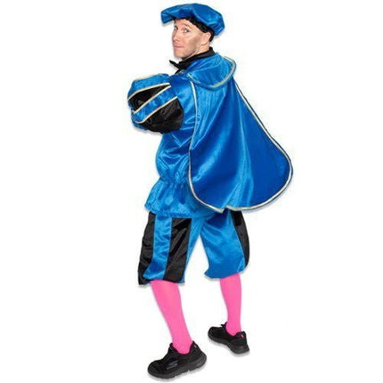 Pietenpak Fluweel + Cape Blauw/Zwart van Haza Witbaard koop je bij Partywinkel