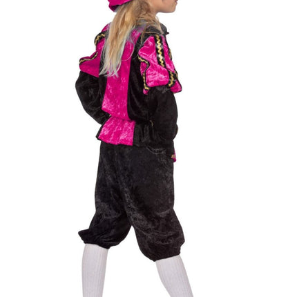 Pietenpak Kind Roze/Zwart Luxe van Wilbers & Wilbers koop je bij Partywinkel