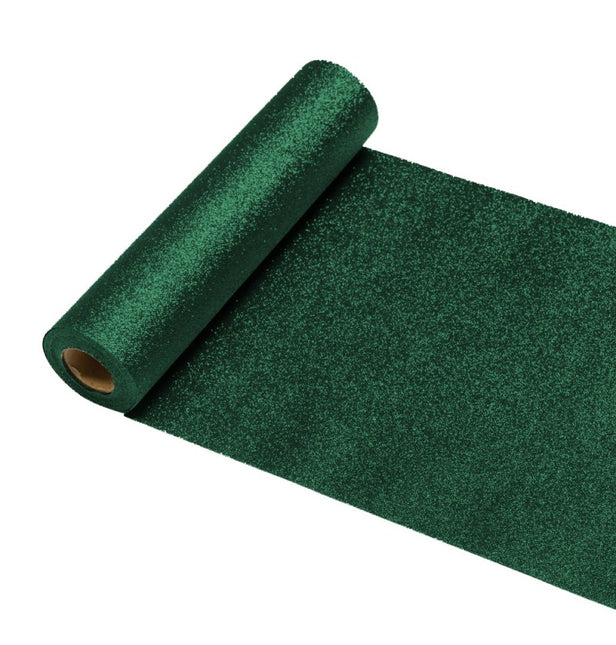 Chemin de table vert pailleté 30cm 5m
