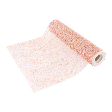 Chemin de table or rose pailleté 5m