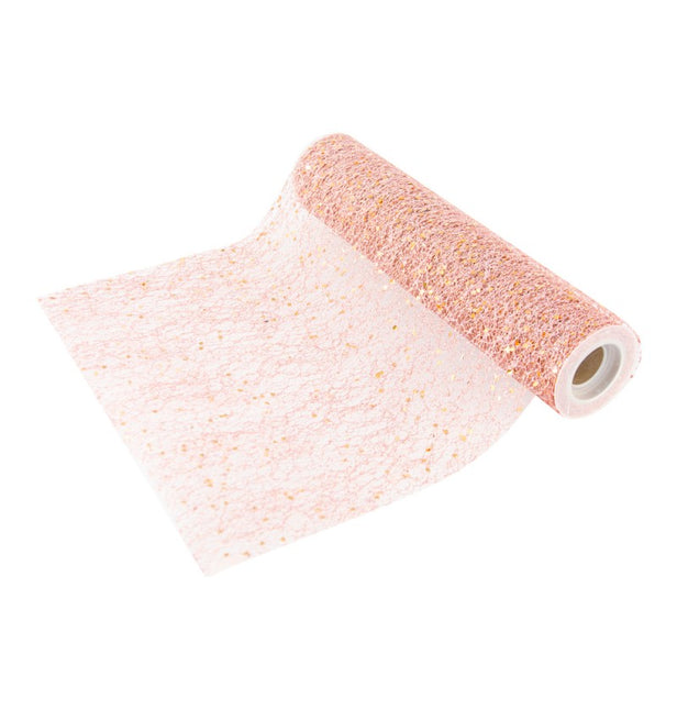 Chemin de table or rose pailleté 5m