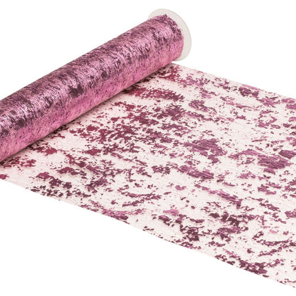 Chemin de table rose brillant 5m