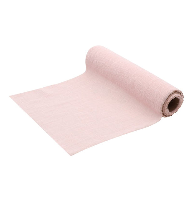 Chemin de table rose clair Coton 5m
