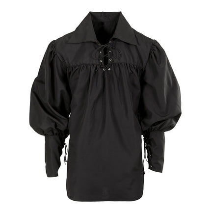 Piraat Blouse Zwart Heren van Widmann koop je bij Partywinkel