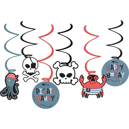 Piraat Hangdecoratie 6st van Folat koop je bij Partywinkel