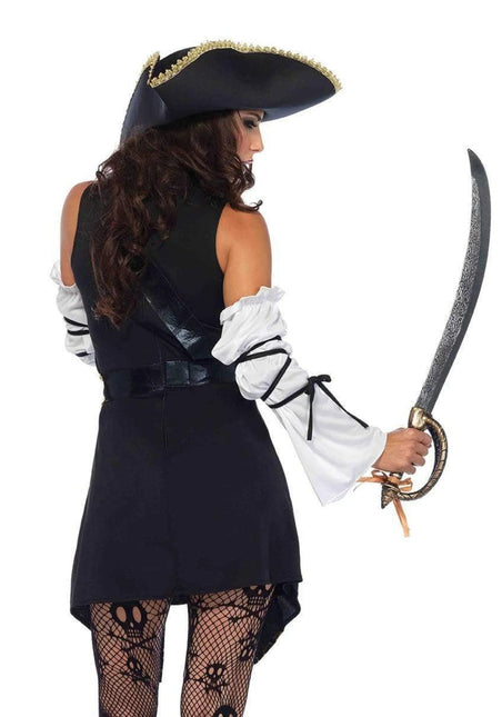 Piraat Jurk Zwart Wit Dames Leg Avenue - Partywinkel - 714718518350