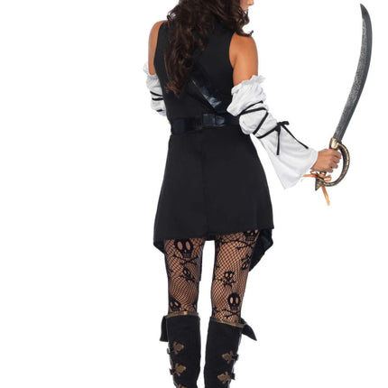 Piraat Jurk Zwart Wit Dames Leg Avenue - Partywinkel - 714718518350