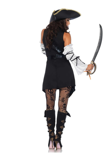 Piraat Jurk Zwart Wit Dames Leg Avenue - Partywinkel - 714718518350