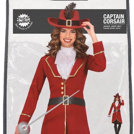 Piraat Kostuum Bordeaux Rood Dames van Fiestas Guirca koop je bij Partywinkel