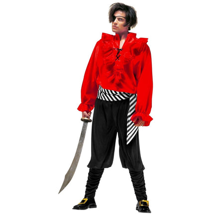 Piraat Kostuum Rood Zwart Heren van Widmann koop je bij Partywinkel