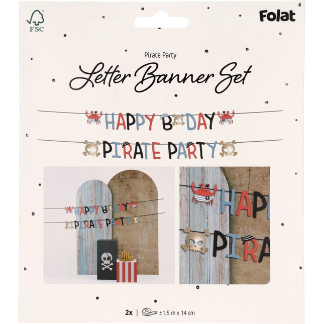 Piraat Letterslinger Happy Birthday 1,5m van Folat koop je bij Partywinkel