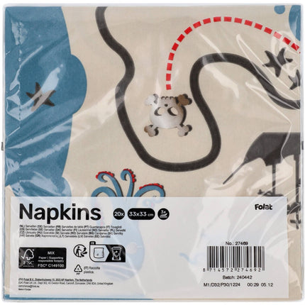 Piraat Servetten 33cm 20st van Folat koop je bij Partywinkel