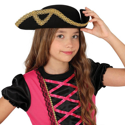 Piraathoed Zwart Goud Kind - Partywinkel - 8434077136096
