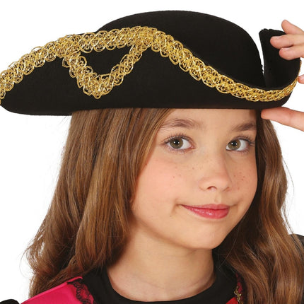 Piraathoed Zwart Goud Kind - Partywinkel - 8434077136096